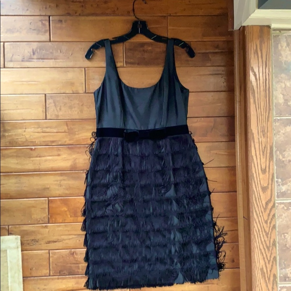 Black fringed Kate Spade dress